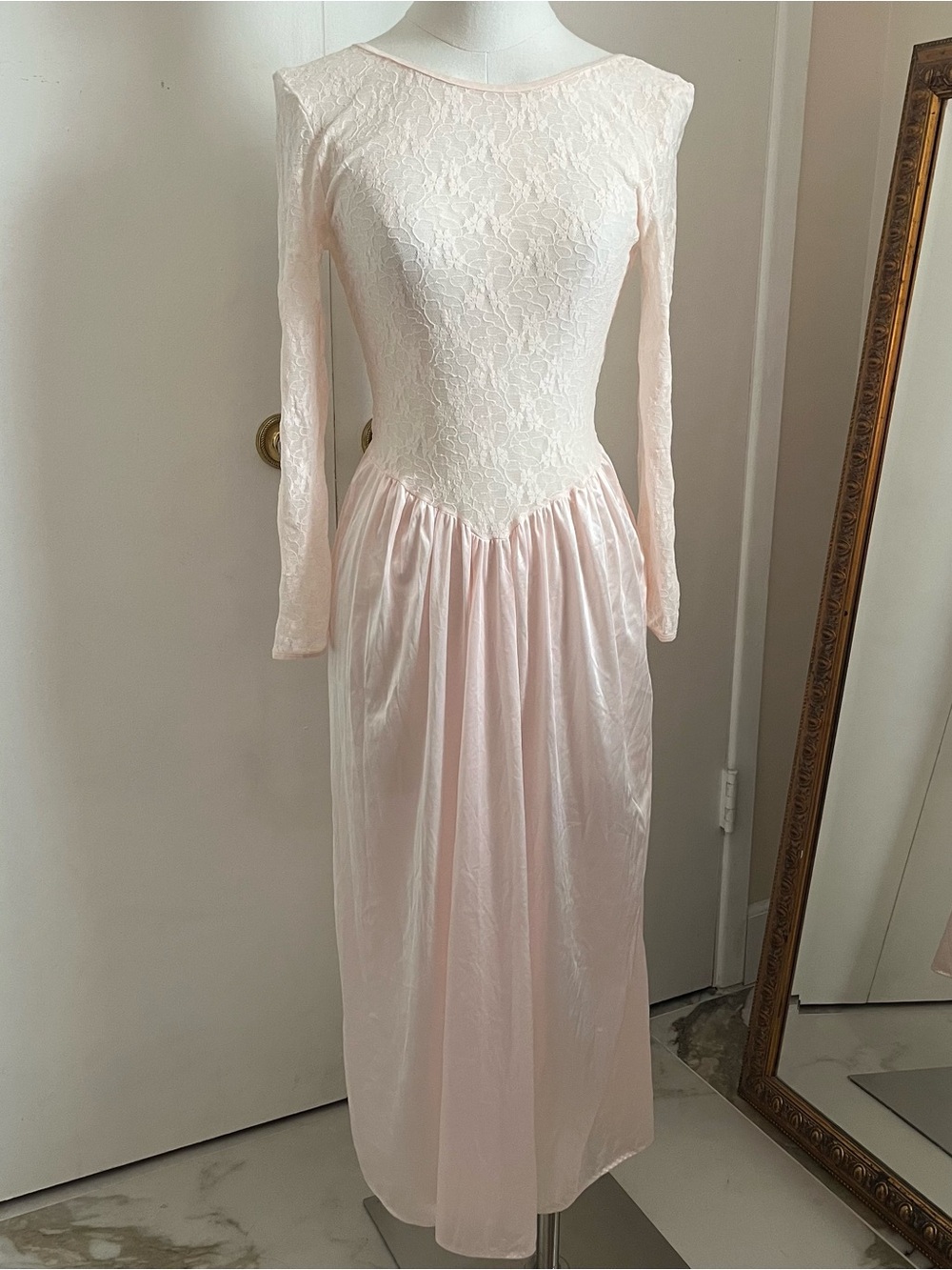 Vintage pink lace nightgown